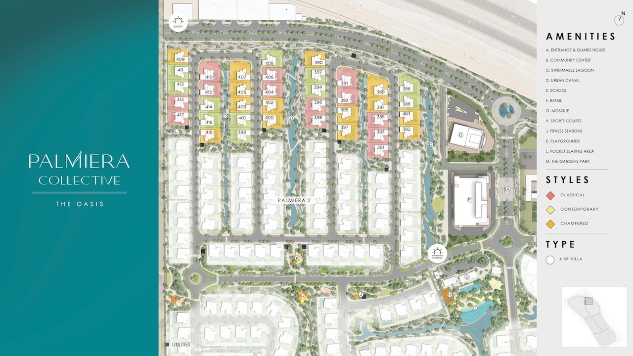 Palmiera Collective cluster map within The Oasis by Emaar